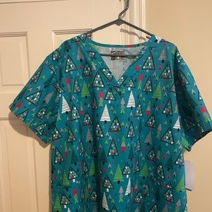 Christmas Scrub Top